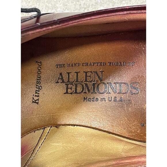 Allen Edmonds Kingswood Burgundy Wingtip Oxford Dress Shoes Men 10.5 B- Preppy